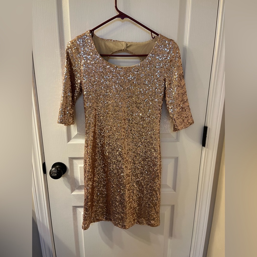 Rue21 Rose Gold Sequin Dress